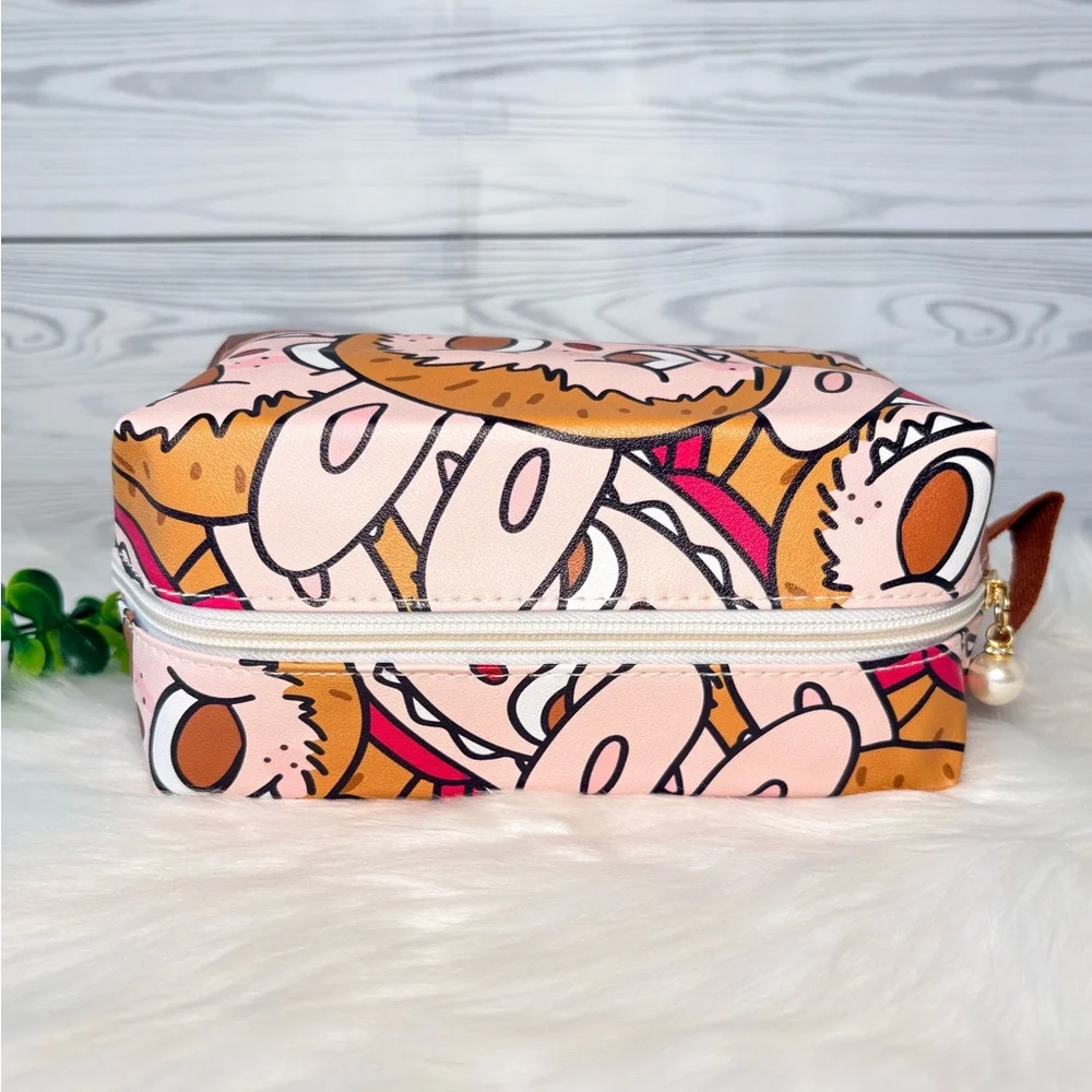 Brown Labubu Large Cosmetic Bag
